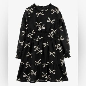 Carter's Elegant Black and Beige Bow Dress